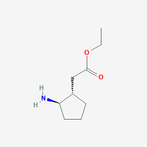 molecular formula C9H17NO2 B2539631 Ethyl 2-[(1S,2R)-2-aminocyclopentyl]acetate CAS No. 84673-62-1