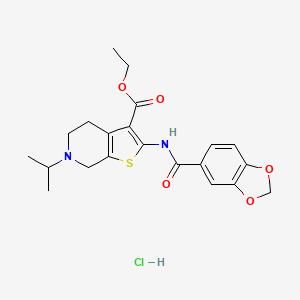Ethyl 2-(benzo[d][1,3]dioxole-5-carboxamido)-6-isopropyl-4,5,6,7-tetrahydrothieno[2,3-c]pyridine-3-carboxylate hydrochloride