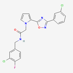 N-(3-chloro-4-fluorobenzyl)-2-(2-(3-(3-chlorophenyl)-1,2,4-oxadiazol-5-yl)-1H-pyrrol-1-yl)acetamide
