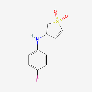 molecular formula C10H10FNO2S B2539665 3-((4-Fluorophenyl)amino)-2,3-dihydrothiophene 1,1-dioxide CAS No. 321942-96-5