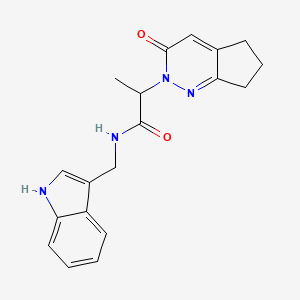 molecular formula C19H20N4O2 B2539666 N-((1H-indol-3-yl)methyl)-2-(3-oxo-3,5,6,7-tetrahydro-2H-cyclopenta[c]pyridazin-2-yl)propanamide CAS No. 2097920-27-7