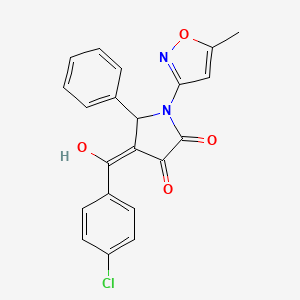 4-(4-chlorobenzoyl)-3-hydroxy-1-(5-methylisoxazol-3-yl)-5-phenyl-1H-pyrrol-2(5H)-one