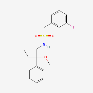 molecular formula C18H22FNO3S B2539674 1-(3-fluorophenyl)-N-(2-methoxy-2-phenylbutyl)methanesulfonamide CAS No. 1797025-49-0