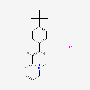 molecular formula C18H22IN B2539676 2-{(E)-2-[4-(tert-butyl)phenyl]ethenyl}-1-methylpyridinium iodide CAS No. 1025707-61-2