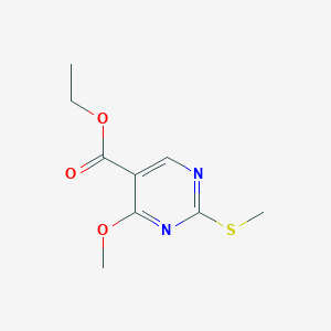 molecular formula C9H12N2O3S B2539678 Ethyl 4-methoxy-2-(methylthio)-pyrimidine-5-carboxylate CAS No. 1092301-59-1