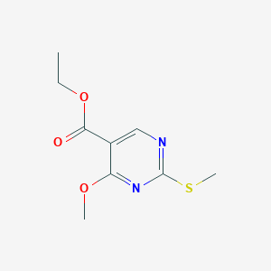 molecular formula C9H12N2O3S B2539678 4-甲氧基-2-(甲硫基)-嘧啶-5-甲酸乙酯 CAS No. 1092301-59-1