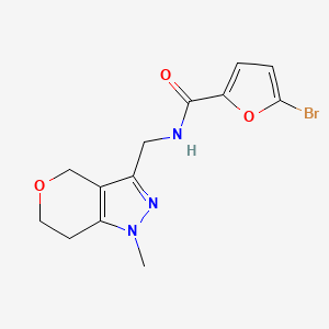 molecular formula C13H14BrN3O3 B2539683 5-bromo-N-((1-methyl-1,4,6,7-tetrahydropyrano[4,3-c]pyrazol-3-yl)methyl)furan-2-carboxamide CAS No. 1797860-97-9