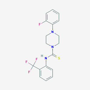 molecular formula C18H17F4N3S B2539685 4-(2-fluorophenyl)-N-[2-(trifluoromethyl)phenyl]piperazine-1-carbothioamide CAS No. 509102-07-2