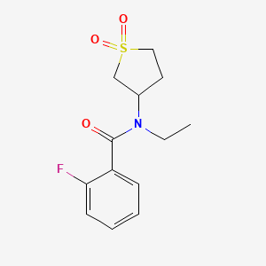 molecular formula C13H16FNO3S B2539686 N-(1,1-dioxothiolan-3-yl)-N-ethyl-2-fluorobenzamide CAS No. 850721-25-4