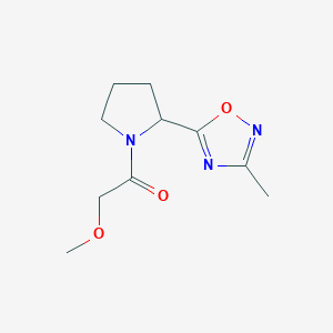 molecular formula C10H15N3O3 B2539687 2-Methoxy-1-(2-(3-methyl-1,2,4-oxadiazol-5-yl)pyrrolidin-1-yl)ethanone CAS No. 1381075-59-7