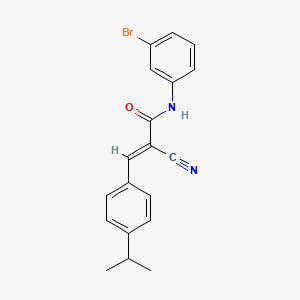 molecular formula C19H17BrN2O B2539688 (E)-N-(3-溴苯基)-2-氰基-3-(4-异丙苯基)丙烯酰胺 CAS No. 359595-05-4