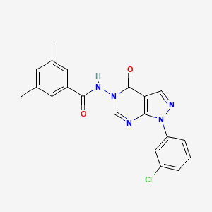 molecular formula C20H16ClN5O2 B2539689 N-(1-(3-chlorophenyl)-4-oxo-1H-pyrazolo[3,4-d]pyrimidin-5(4H)-yl)-3,5-dimethylbenzamide CAS No. 919842-88-9