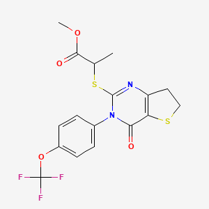 Methyl 2-((4-oxo-3-(4-(trifluoromethoxy)phenyl)-3,4,6,7-tetrahydrothieno[3,2-d]pyrimidin-2-yl)thio)propanoate