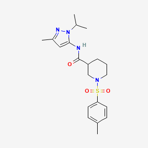 molecular formula C20H28N4O3S B2539695 N-(1-isopropyl-3-methyl-1H-pyrazol-5-yl)-1-tosylpiperidine-3-carboxamide CAS No. 1171353-66-4