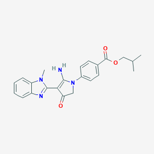 molecular formula C23H24N4O3 B253970 2-methylpropyl 4-[5-amino-4-(1-methylbenzimidazol-2-yl)-3-oxo-2H-pyrrol-1-yl]benzoate 