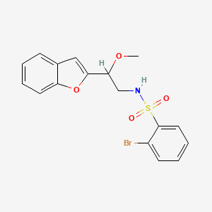 molecular formula C17H16BrNO4S B2539702 N-(2-(benzofuran-2-yl)-2-methoxyethyl)-2-bromobenzenesulfonamide CAS No. 2034292-72-1