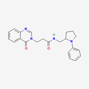 molecular formula C22H24N4O2 B2539703 3-(4-oxoquinazolin-3(4H)-yl)-N-((1-phenylpyrrolidin-2-yl)methyl)propanamide CAS No. 1797707-87-9