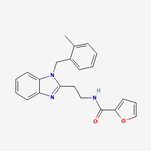 molecular formula C22H21N3O2 B2539708 N-(2-{1-[(2-methylphenyl)methyl]-1H-1,3-benzodiazol-2-yl}ethyl)furan-2-carboxamide CAS No. 871547-60-3