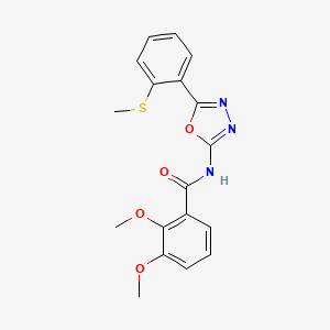 molecular formula C18H17N3O4S B2539711 2,3-dimethoxy-N-[5-(2-methylsulfanylphenyl)-1,3,4-oxadiazol-2-yl]benzamide CAS No. 886911-16-6