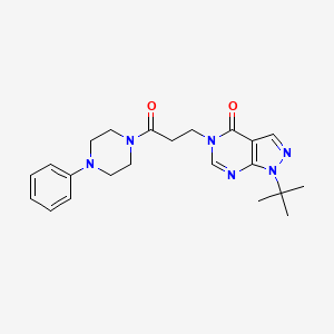 1-(tert-butyl)-5-(3-oxo-3-(4-phenylpiperazin-1-yl)propyl)-1H-pyrazolo[3,4-d]pyrimidin-4(5H)-one