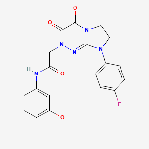 molecular formula C20H18FN5O4 B2539721 2-(8-(4-氟苯基)-3,4-二氧代-3,4,7,8-四氢咪唑并[2,1-c][1,2,4]三嗪-2(6H)-基)-N-(3-甲氧基苯基)乙酰胺 CAS No. 941976-27-8