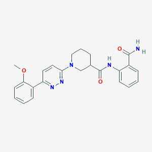 molecular formula C24H25N5O3 B2539722 N-(2-carbamoylphenyl)-1-(6-(2-methoxyphenyl)pyridazin-3-yl)piperidine-3-carboxamide CAS No. 1171469-95-6