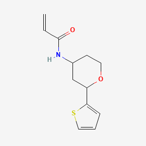 molecular formula C12H15NO2S B2539730 N-(2-Thiophen-2-yloxan-4-yl)prop-2-enamide CAS No. 2224128-61-2