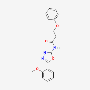 molecular formula C18H17N3O4 B2539732 N-(5-(2-甲氧基苯基)-1,3,4-恶二唑-2-基)-3-苯氧基丙酰胺 CAS No. 865285-95-6