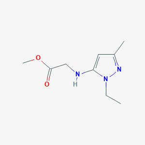 molecular formula C9H15N3O2 B2539733 Methyl 2-[(2-ethyl-5-methylpyrazol-3-yl)amino]acetate CAS No. 2247206-66-0