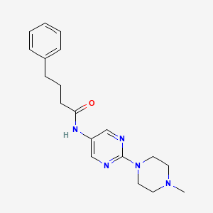 molecular formula C19H25N5O B2539741 N-(2-(4-methylpiperazin-1-yl)pyrimidin-5-yl)-4-phenylbutanamide CAS No. 1421493-88-0