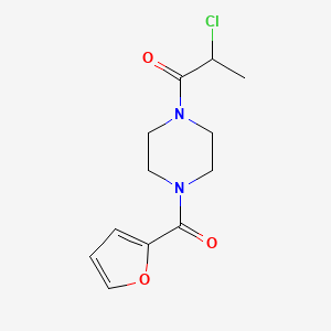 molecular formula C12H15ClN2O3 B2539746 2-Chloro-1-[4-(furan-2-carbonyl)piperazin-1-yl]propan-1-one CAS No. 571158-80-0