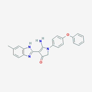 molecular formula C24H20N4O2 B253975 5-amino-4-(6-methyl-1H-benzimidazol-2-yl)-1-(4-phenoxyphenyl)-2H-pyrrol-3-one 