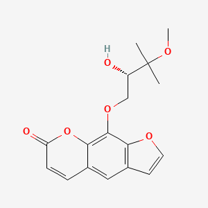 molecular formula C17H18O6 B2539753 9-[(2S)-2-hydroxy-3-methoxy-3-methylbutoxy]furo[3,2-g]chromen-7-one CAS No. 31456-78-7