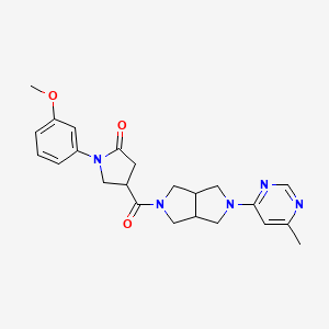 1-(3-Methoxyphenyl)-4-[2-(6-methylpyrimidin-4-yl)-1,3,3a,4,6,6a-hexahydropyrrolo[3,4-c]pyrrole-5-carbonyl]pyrrolidin-2-one