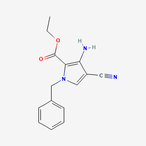 molecular formula C15H15N3O2 B2539758 ethyl 3-amino-1-benzyl-4-cyano-1H-pyrrole-2-carboxylate CAS No. 731825-89-1