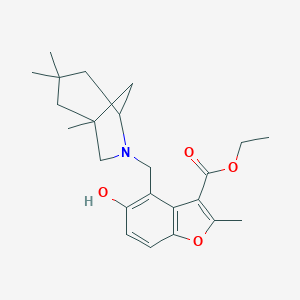 molecular formula C23H31NO4 B253976 Ethyl 5-hydroxy-2-methyl-4-[(1,3,3-trimethyl-6-azabicyclo[3.2.1]oct-6-yl)methyl]-1-benzofuran-3-carboxylate 