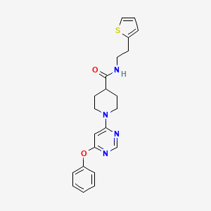 molecular formula C22H24N4O2S B2539765 1-(6-phenoxypyrimidin-4-yl)-N-[2-(2-thienyl)ethyl]piperidine-4-carboxamide CAS No. 1251617-33-0