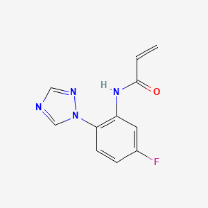 molecular formula C11H9FN4O B2539773 N-[5-Fluoro-2-(1,2,4-triazol-1-yl)phenyl]prop-2-enamide CAS No. 2305564-71-8
