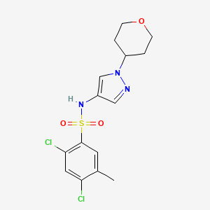 2,4-dichloro-5-methyl-N-(1-(tetrahydro-2H-pyran-4-yl)-1H-pyrazol-4-yl)benzenesulfonamide