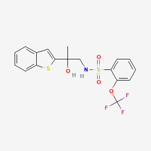 molecular formula C18H16F3NO4S2 B2539794 N-(2-(benzo[b]thiophen-2-yl)-2-hydroxypropyl)-2-(trifluoromethoxy)benzenesulfonamide CAS No. 2034359-45-8