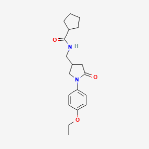 N-((1-(4-ethoxyphenyl)-5-oxopyrrolidin-3-yl)methyl)cyclopentanecarboxamide