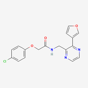 molecular formula C17H14ClN3O3 B2539804 2-(4-氯苯氧基)-N-((3-(呋喃-3-基)吡嗪-2-基)甲基)乙酰胺 CAS No. 2034394-99-3