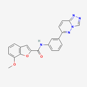 molecular formula C21H15N5O3 B2539806 N-(3-([1,2,4]triazolo[4,3-b]pyridazin-6-yl)phenyl)-7-methoxybenzofuran-2-carboxamide CAS No. 1207024-21-2