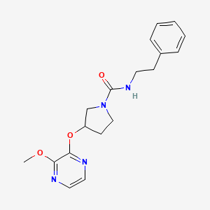 molecular formula C18H22N4O3 B2539807 3-((3-methoxypyrazin-2-yl)oxy)-N-phenethylpyrrolidine-1-carboxamide CAS No. 2034284-94-9