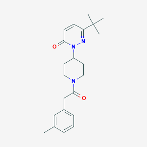 molecular formula C22H29N3O2 B2539808 6-Tert-butyl-2-[1-[2-(3-methylphenyl)acetyl]piperidin-4-yl]pyridazin-3-one CAS No. 2320146-40-3