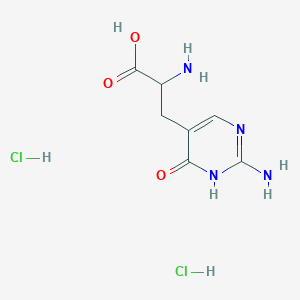 molecular formula C7H12Cl2N4O3 B2539811 2-Amino-3-(2-amino-6-oxo-1H-pyrimidin-5-yl)propanoic acid;dihydrochloride CAS No. 2344678-61-9