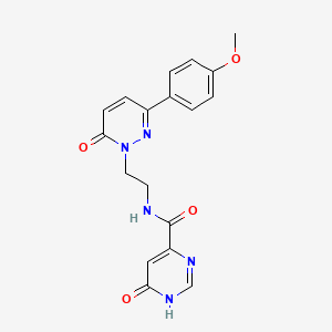 molecular formula C18H17N5O4 B2539812 6-hydroxy-N-(2-(3-(4-methoxyphenyl)-6-oxopyridazin-1(6H)-yl)ethyl)pyrimidine-4-carboxamide CAS No. 2034447-94-2