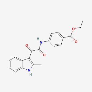 molecular formula C20H18N2O4 B2539814 ethyl 4-(2-(2-methyl-1H-indol-3-yl)-2-oxoacetamido)benzoate CAS No. 852369-32-5