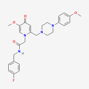 molecular formula C27H31FN4O4 B2539816 N-(4-fluorobenzyl)-2-(5-methoxy-2-((4-(4-methoxyphenyl)piperazin-1-yl)methyl)-4-oxopyridin-1(4H)-yl)acetamide CAS No. 921482-06-6