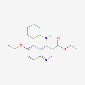 molecular formula C20H26N2O3 B253982 Ethyl 4-(cyclohexylamino)-6-ethoxy-3-quinolinecarboxylate 